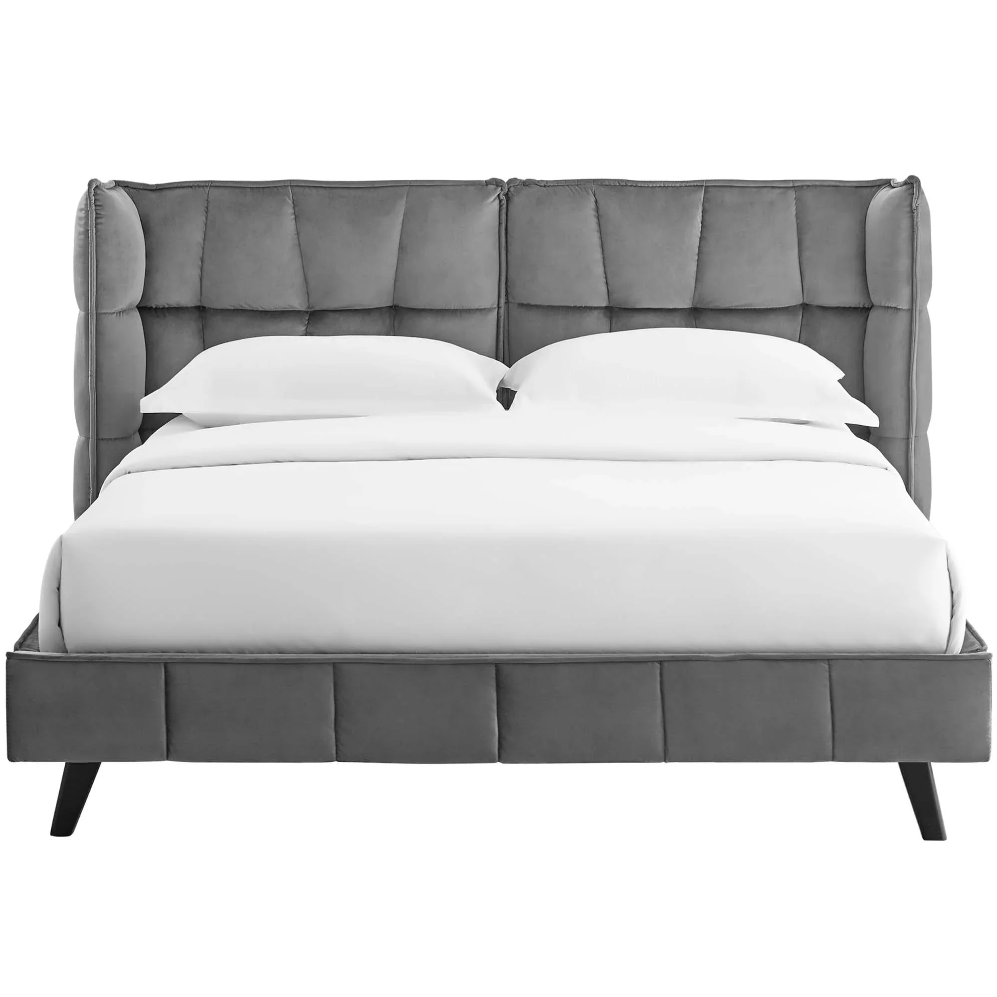 Makenna Performance Velvet Queen Platform Bed - Image 7
