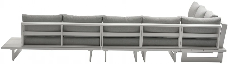 Maldives 102" Water Resistant Fabric Upholstered Outdoor Patio 5pc. Modular Sectional - Image 4