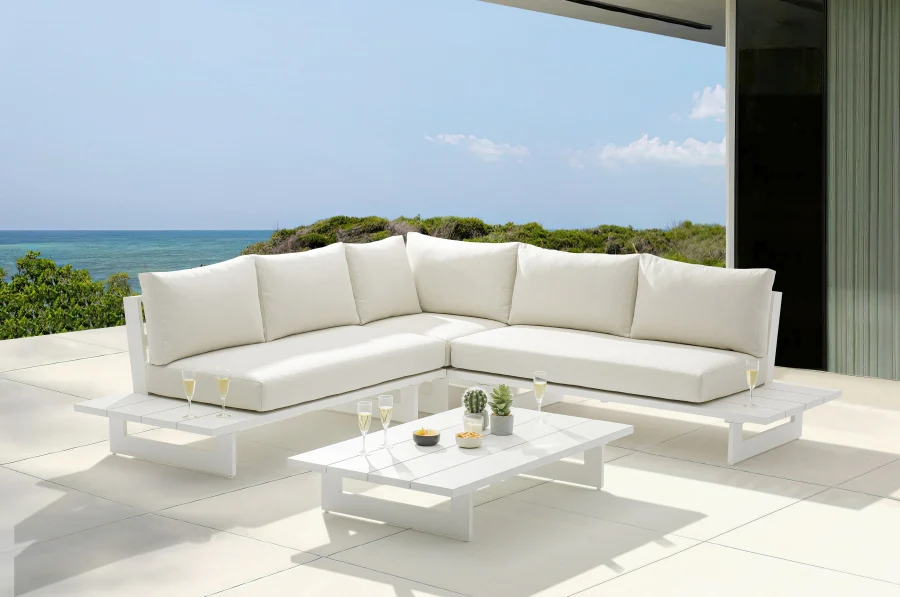 Maldives 102" Water Resistant Fabric Upholstered Outdoor Patio Modular Sectional - Image 9