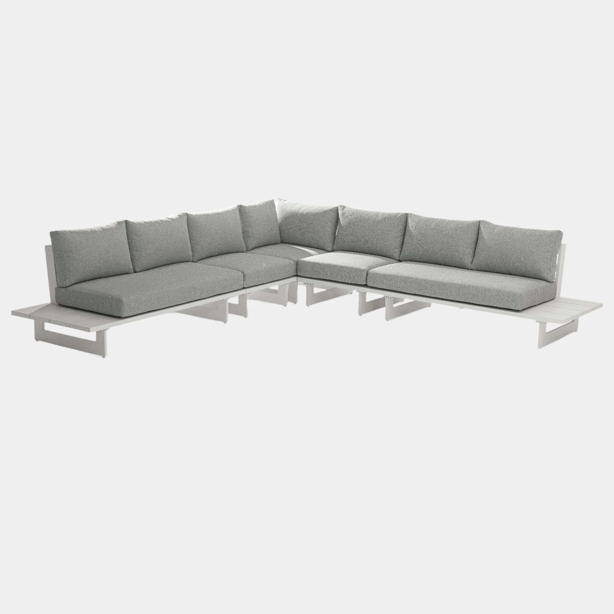 Maldives 129.5" Water Resistant Fabric Upholstered Outdoor Patio 5pc. Modular Sectional