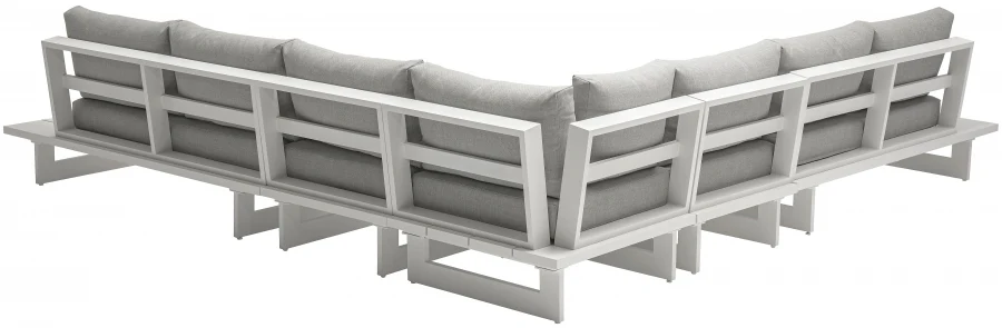 Maldives 129.5" Water Resistant Fabric Upholstered Outdoor Patio 5pc. Modular Sectional - Image 3