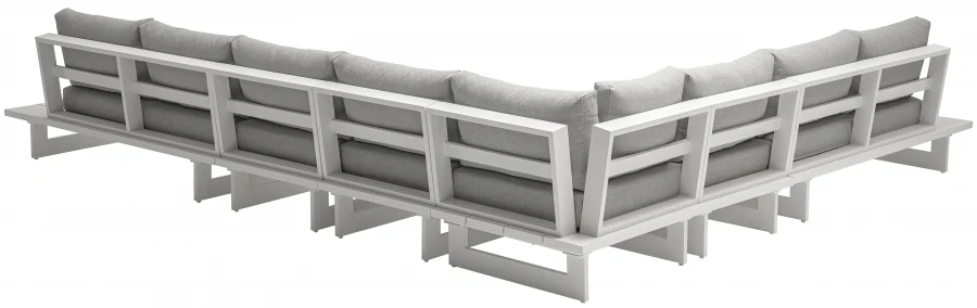 Maldives 129.5" Water Resistant Fabric Upholstered Outdoor Patio 6pc. Modular Sectional - Image 3