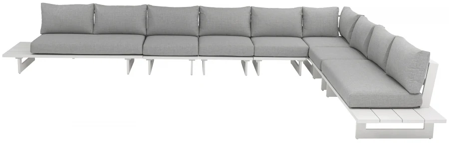 Maldives 129.5" Water Resistant Fabric Upholstered Outdoor Patio 7pc. Modular Sectional - Image 5