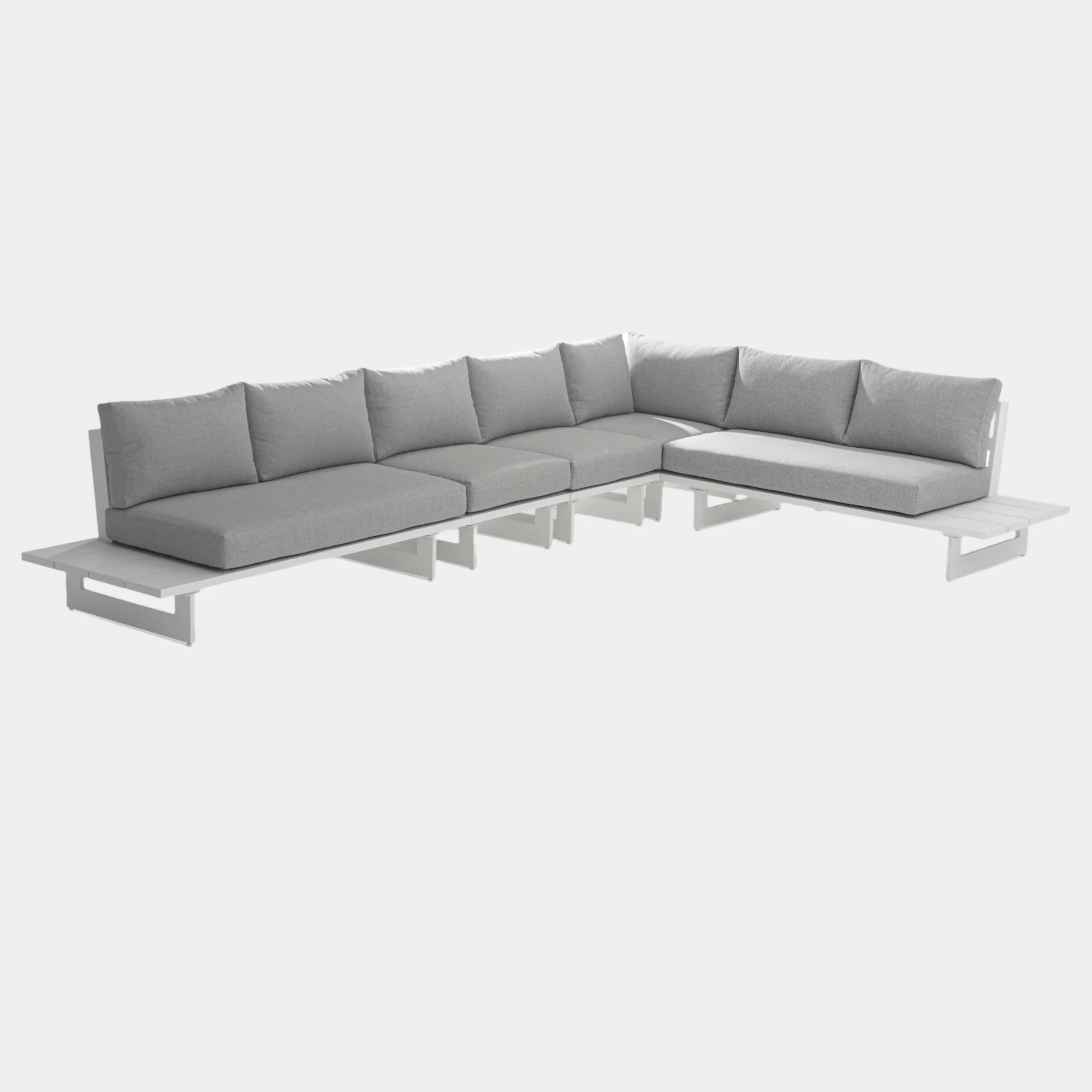 Maldives 157" Water Resistant Fabric Upholstered Outdoor Patio 5pc. Modular Sectional