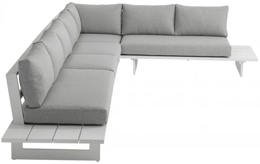 Maldives 157" Water Resistant Fabric Upholstered Outdoor Patio 5pc. Modular Sectional - Image 3