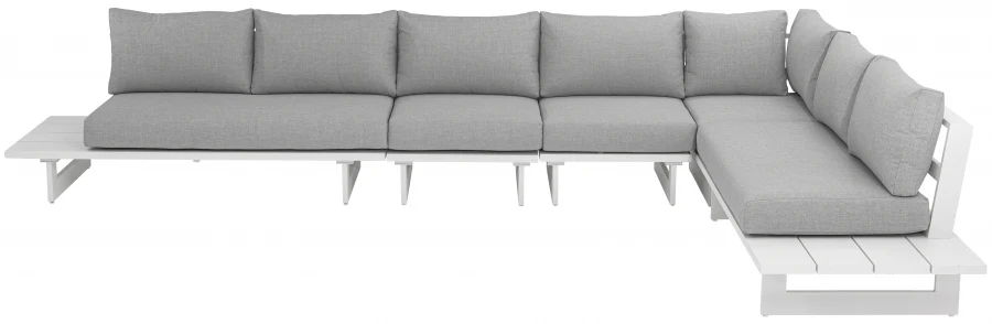 Maldives 157" Water Resistant Fabric Upholstered Outdoor Patio 5pc. Modular Sectional - Image 4