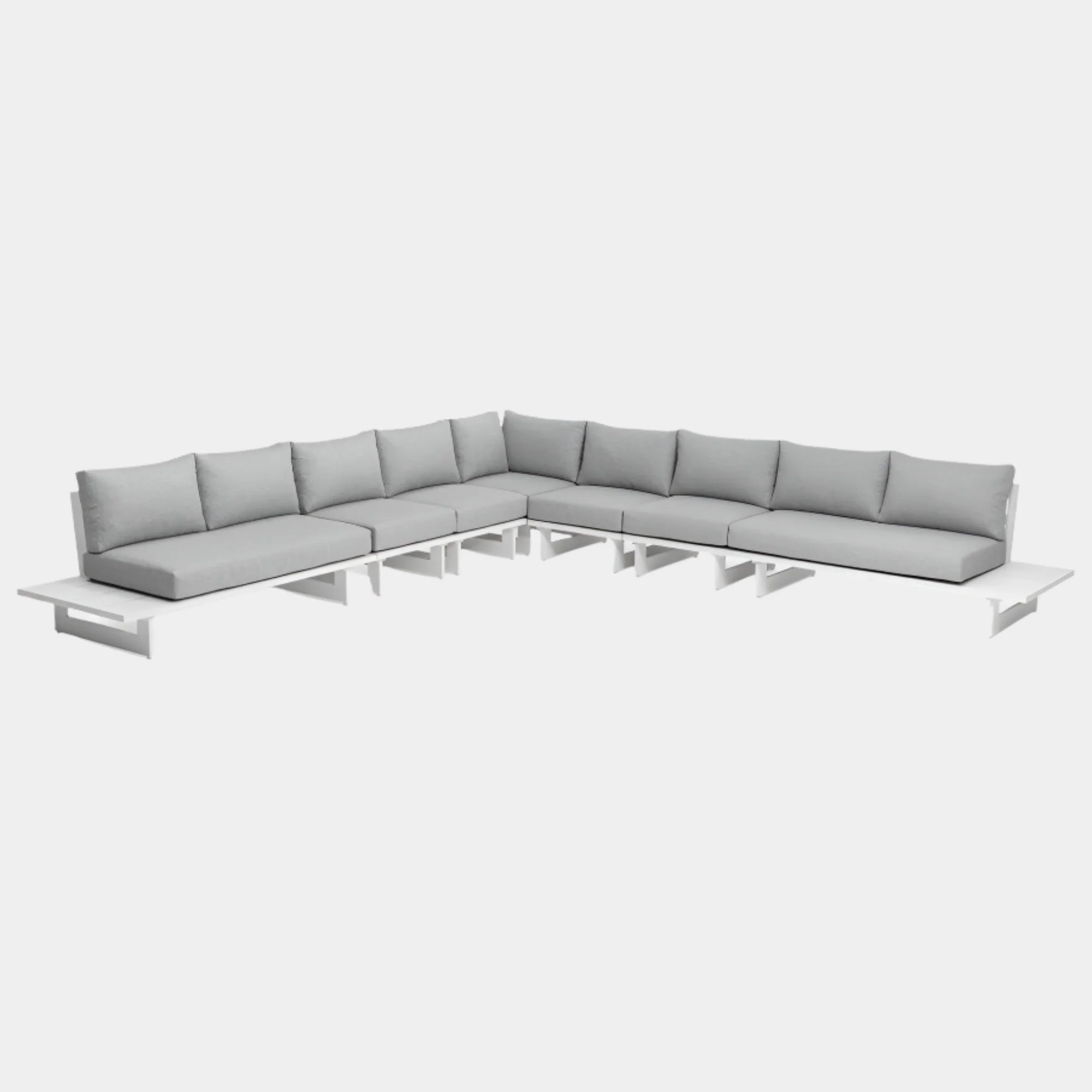 Maldives 157" Water Resistant Fabric Upholstered Outdoor Patio 7pc. Modular Sectional