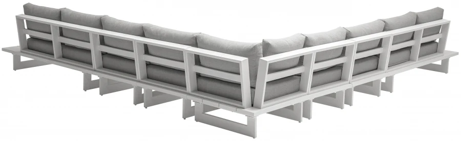 Maldives 157" Water Resistant Fabric Upholstered Outdoor Patio 7pc. Modular Sectional - Image 3
