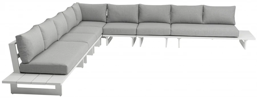 Maldives 157" Water Resistant Fabric Upholstered Outdoor Patio 7pc. Modular Sectional - Image 5