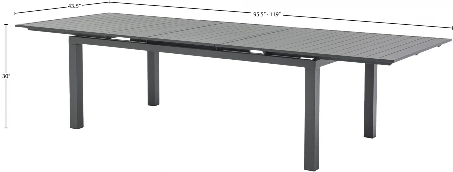 Maldives 95.5" Aluminum Outdoor Patio Dining Table - Image 14