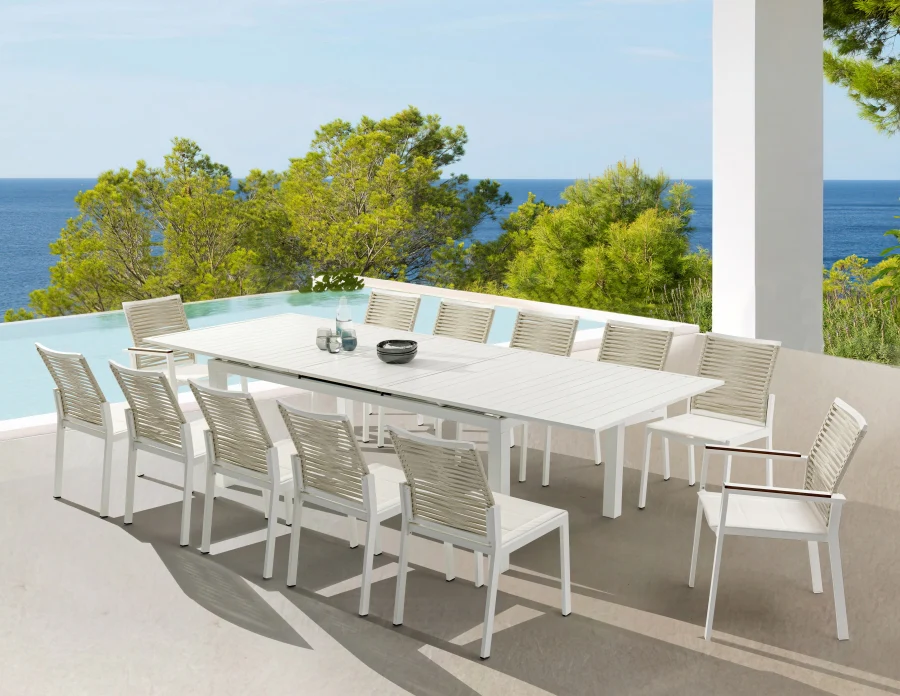 Maldives 95.5" Aluminum Outdoor Patio Dining Table - Image 17