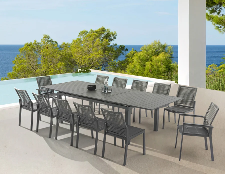 Maldives 95.5" Aluminum Outdoor Patio Dining Table - Image 2