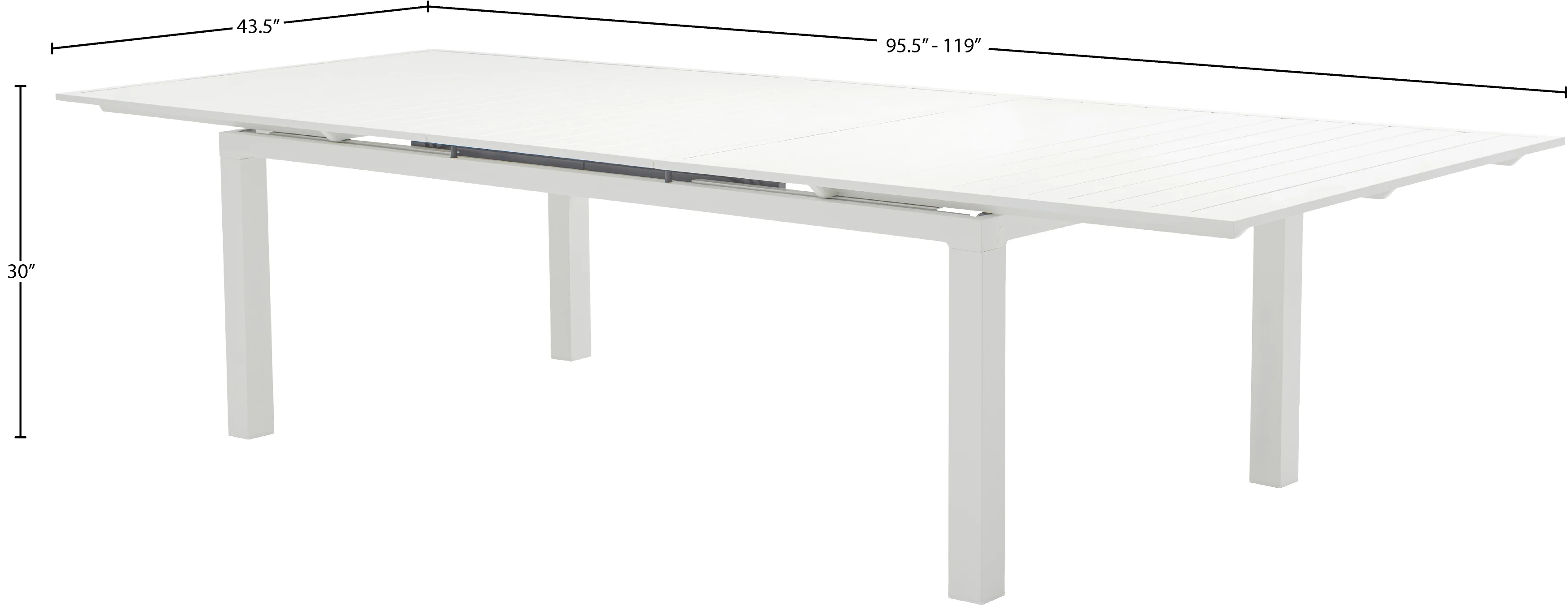 Maldives 95.5" Aluminum Outdoor Patio Dining Table - Image 28