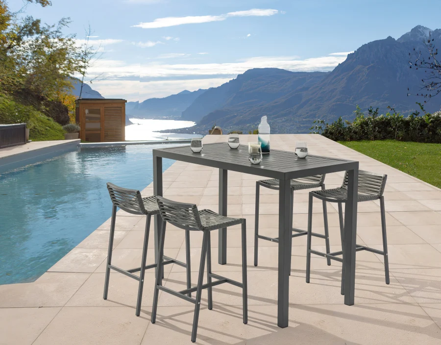 Maldives Aluminum Outdoor Patio Rectangle Bar Table - Image 2