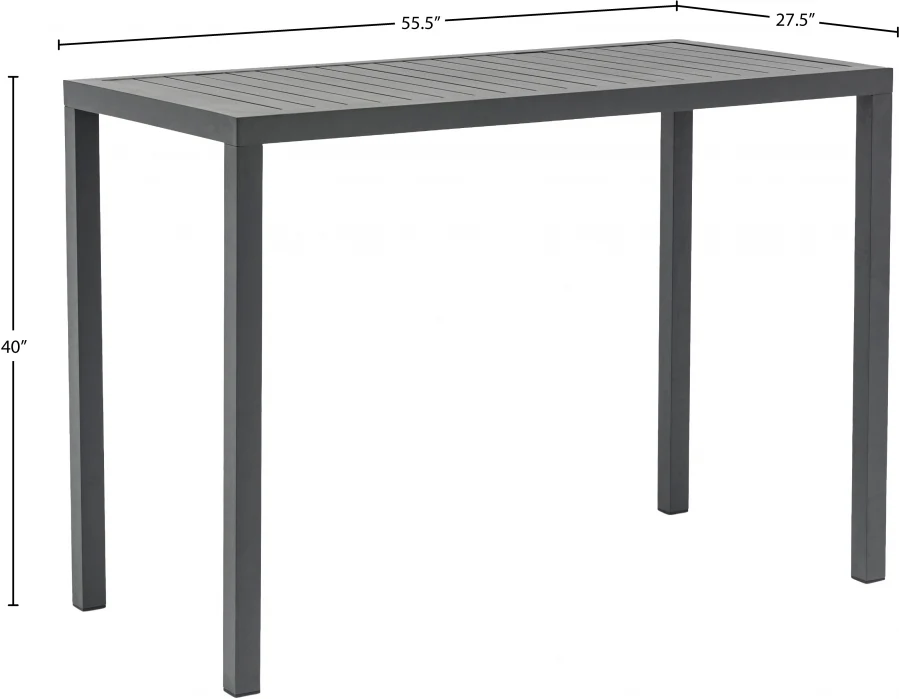 Maldives Aluminum Outdoor Patio Rectangle Bar Table - Image 7