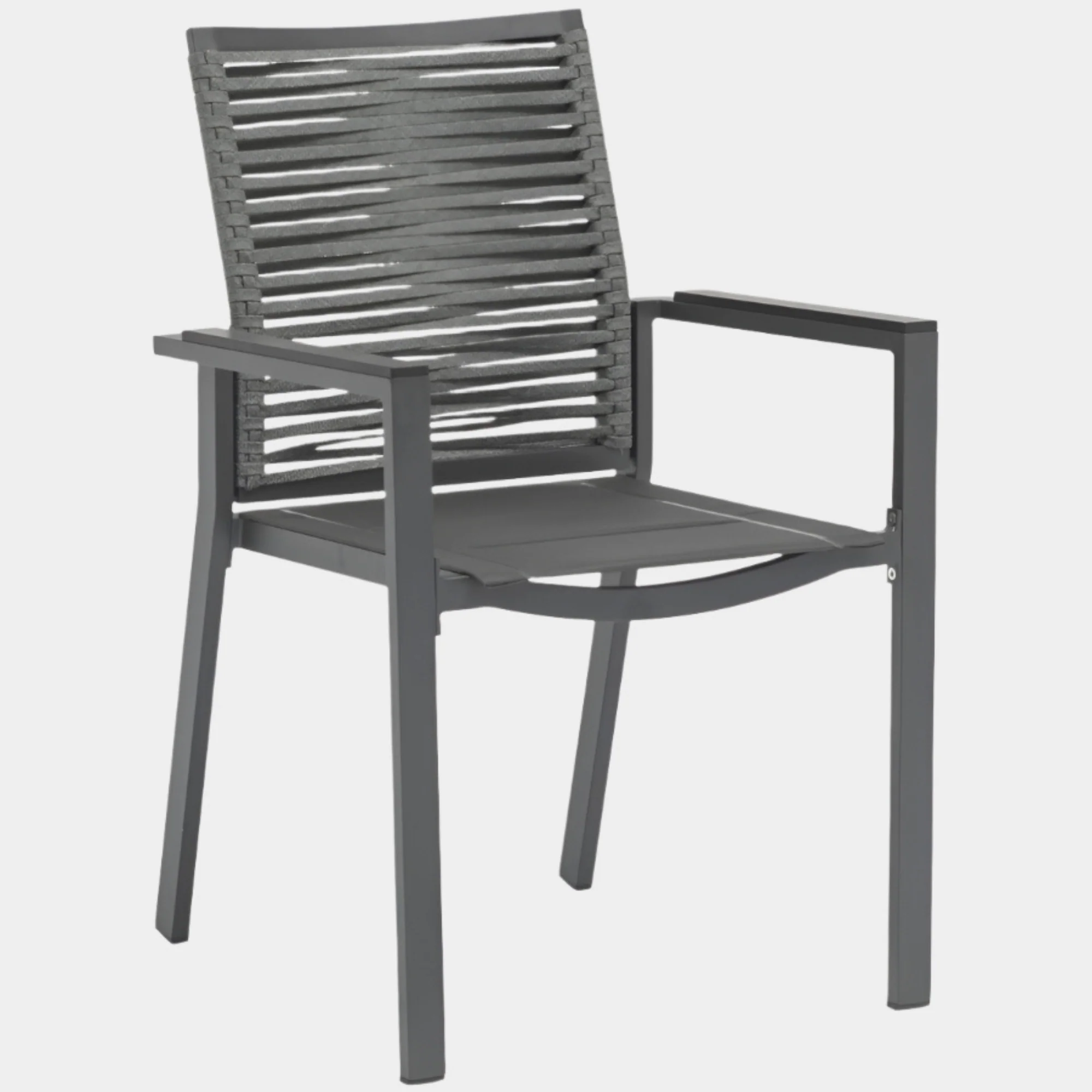 Maldives Mesh And Rope Fabric Outdoor Patio Dining Arm Chair