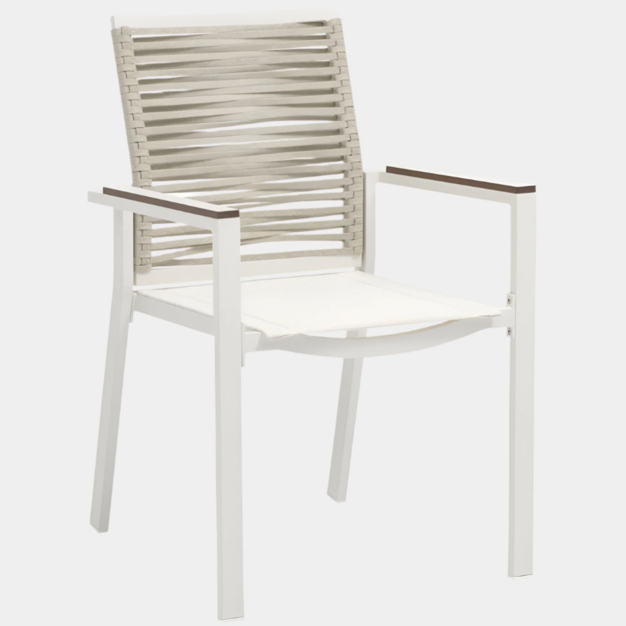 Maldives Mesh And Rope Fabric Outdoor Patio Dining Arm Chair - Image 11