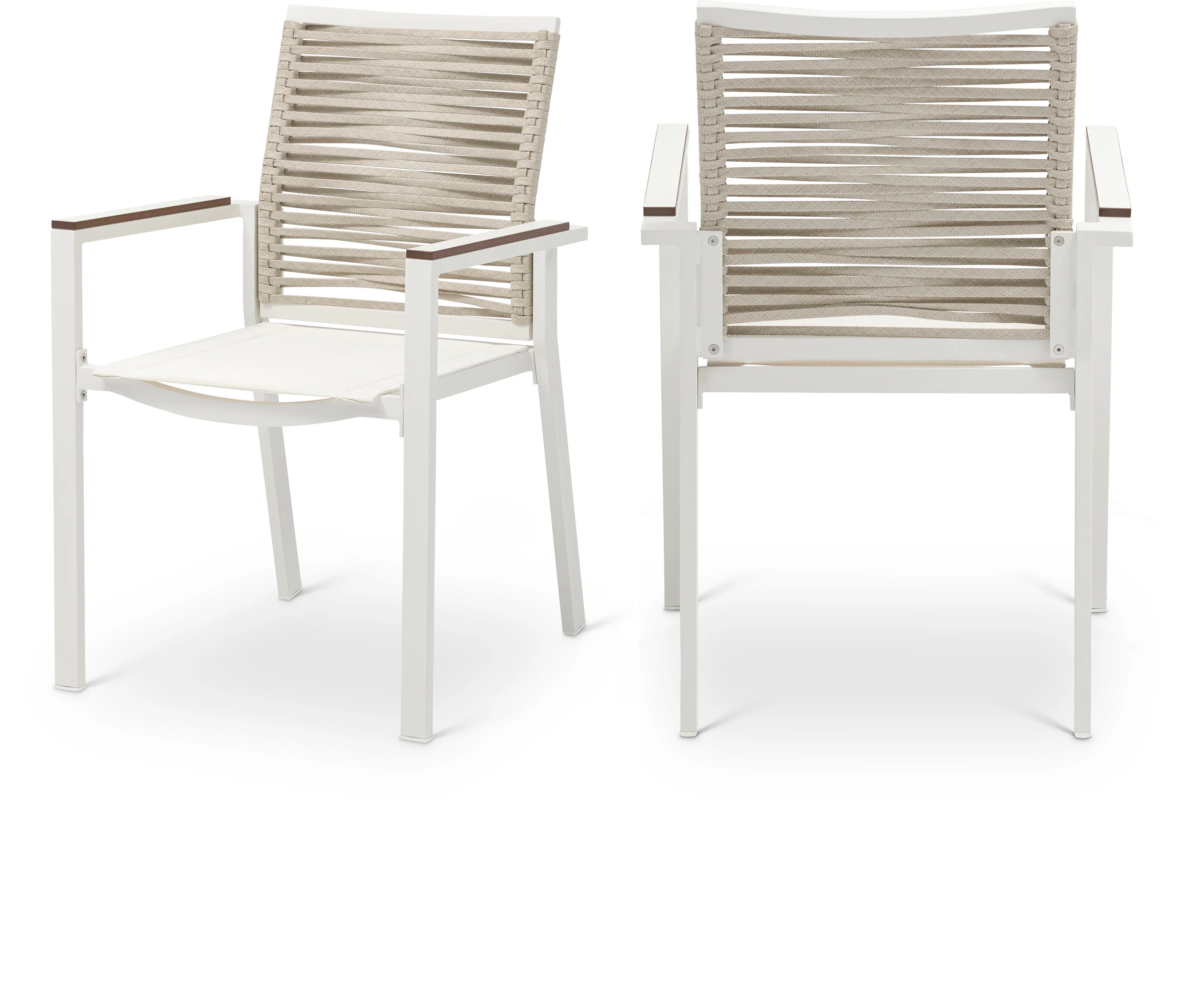 Maldives Mesh And Rope Fabric Outdoor Patio Dining Arm Chair - Image 12