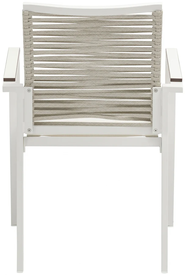 Maldives Mesh And Rope Fabric Outdoor Patio Dining Arm Chair - Image 14
