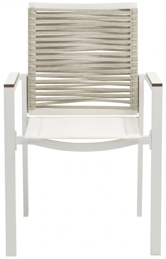 Maldives Mesh And Rope Fabric Outdoor Patio Dining Arm Chair - Image 15
