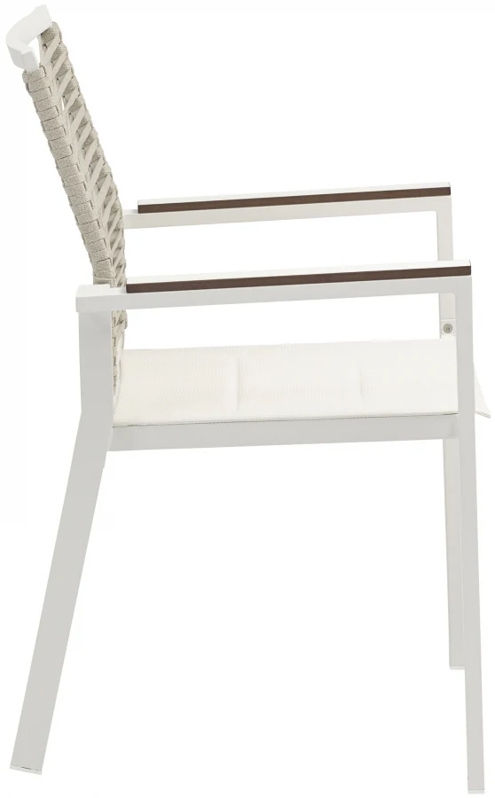 Maldives Mesh And Rope Fabric Outdoor Patio Dining Arm Chair - Image 16