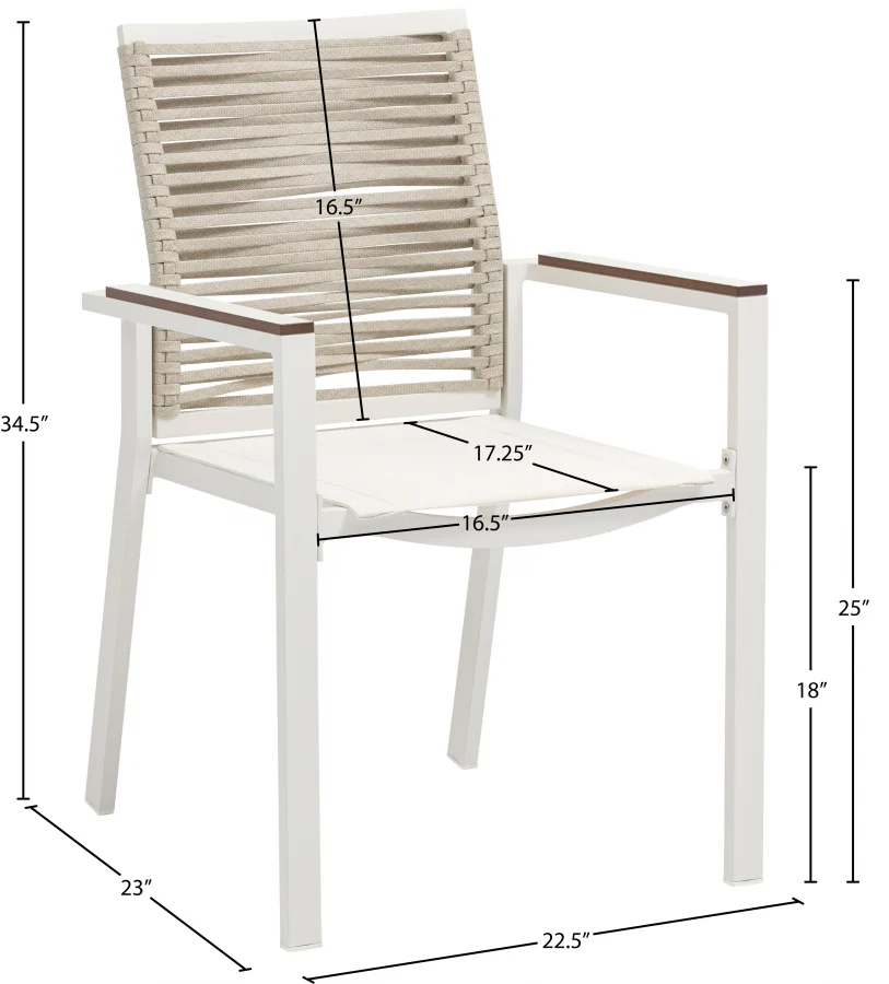 Maldives Mesh And Rope Fabric Outdoor Patio Dining Arm Chair - Image 20