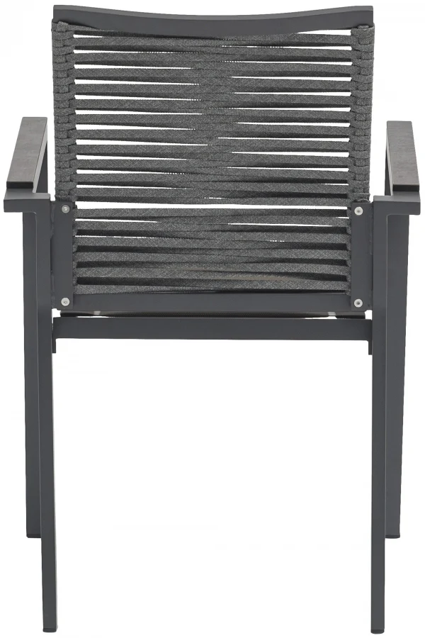 Maldives Mesh And Rope Fabric Outdoor Patio Dining Arm Chair - Image 4