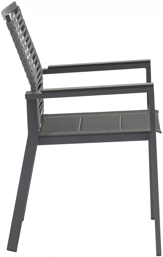 Maldives Mesh And Rope Fabric Outdoor Patio Dining Arm Chair - Image 6