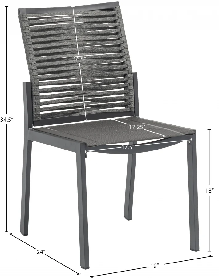 Maldives Mesh And Rope Fabric Outdoor Patio Dining Side Chair - Image 10