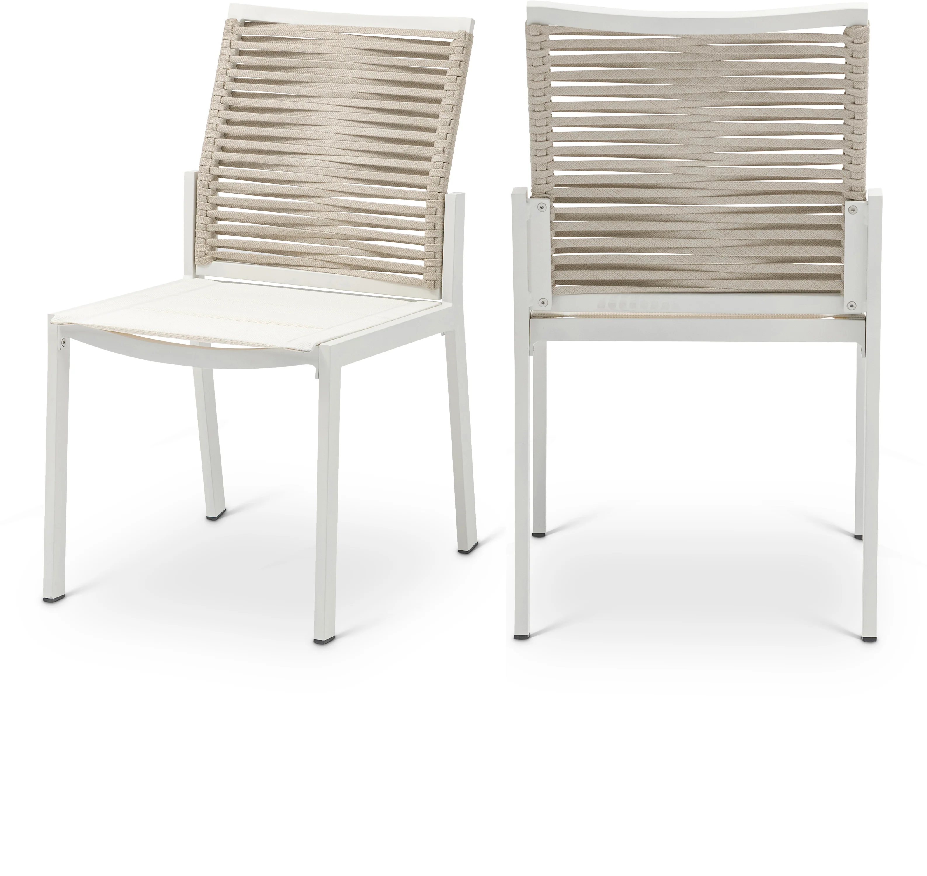 Maldives Mesh And Rope Fabric Outdoor Patio Dining Side Chair - Image 13