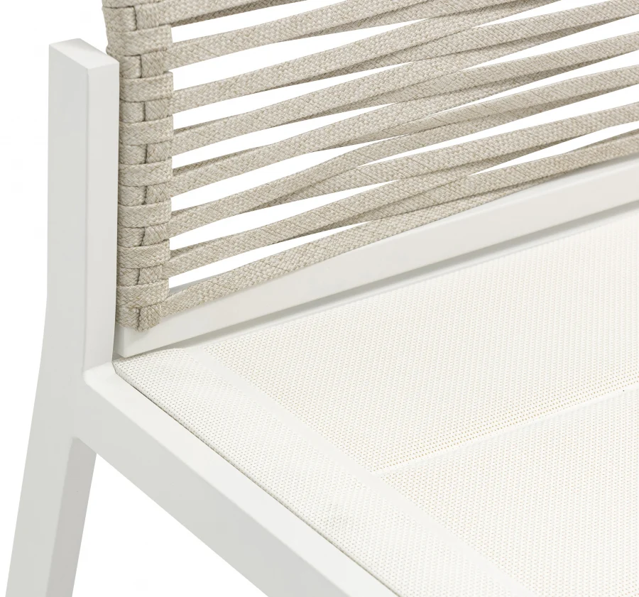 Maldives Mesh And Rope Fabric Outdoor Patio Dining Side Chair - Image 18