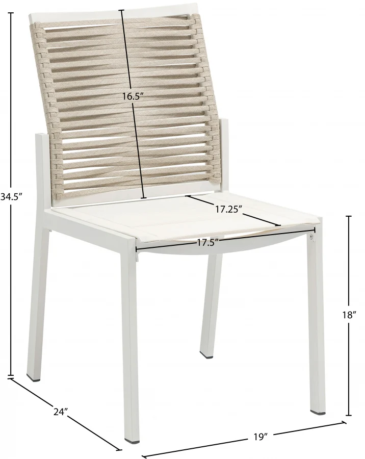 Maldives Mesh And Rope Fabric Outdoor Patio Dining Side Chair - Image 21