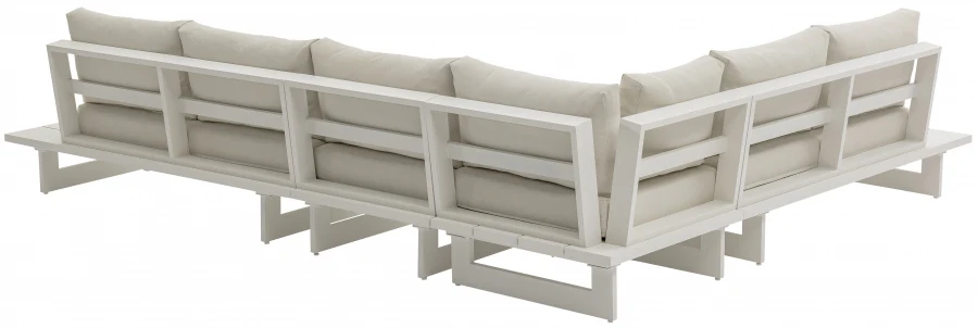 Maldives 102" Water Resistant Fabric Upholstered Outdoor Patio 4pc. Modular Sectional - Image 14