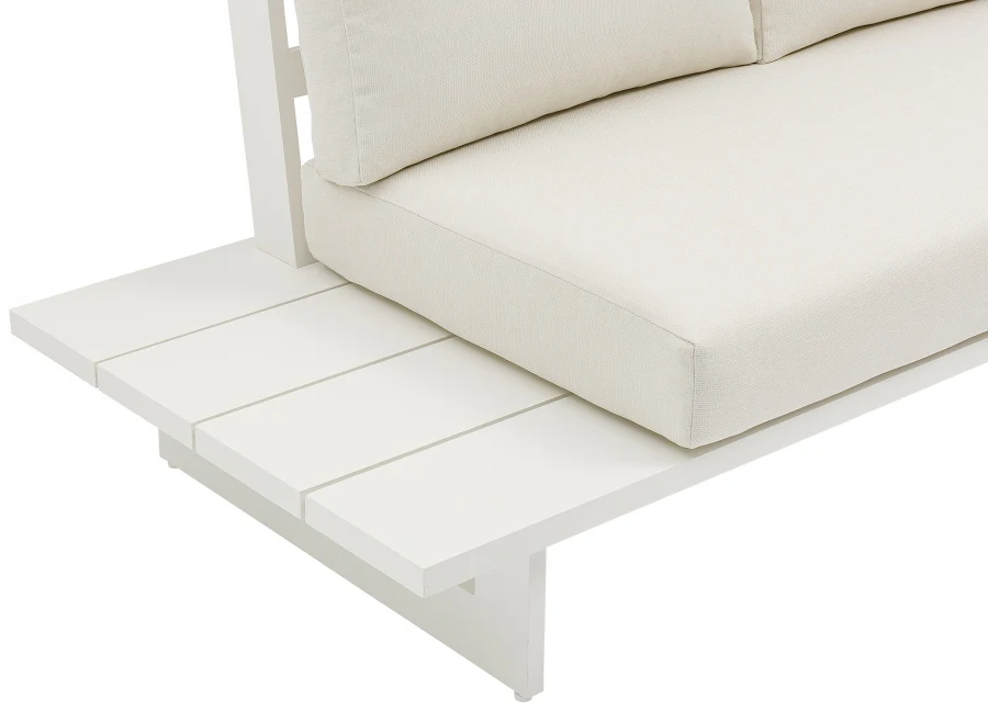 Maldives 129.5" Water Resistant Fabric Upholstered Outdoor Patio 4pc. Modular Sectional - Image 17