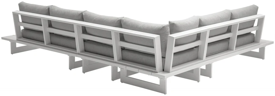 Maldives 129.5" Water Resistant Fabric Upholstered Outdoor Patio 4pc. Modular Sectional - Image 3