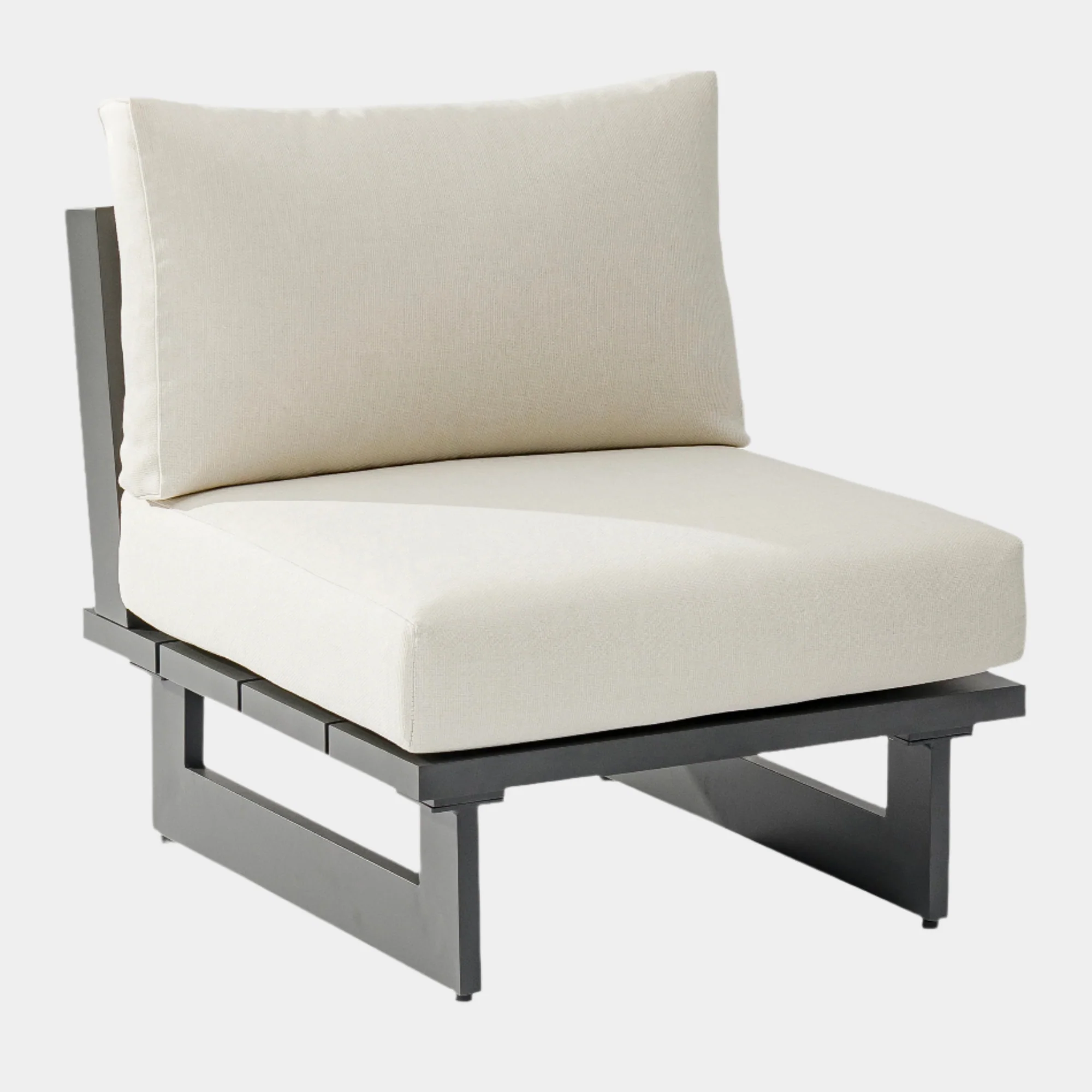 Maldives Water Resistant Fabric Upholstered Outdoor Patio Modular Armless Chair - Image 13