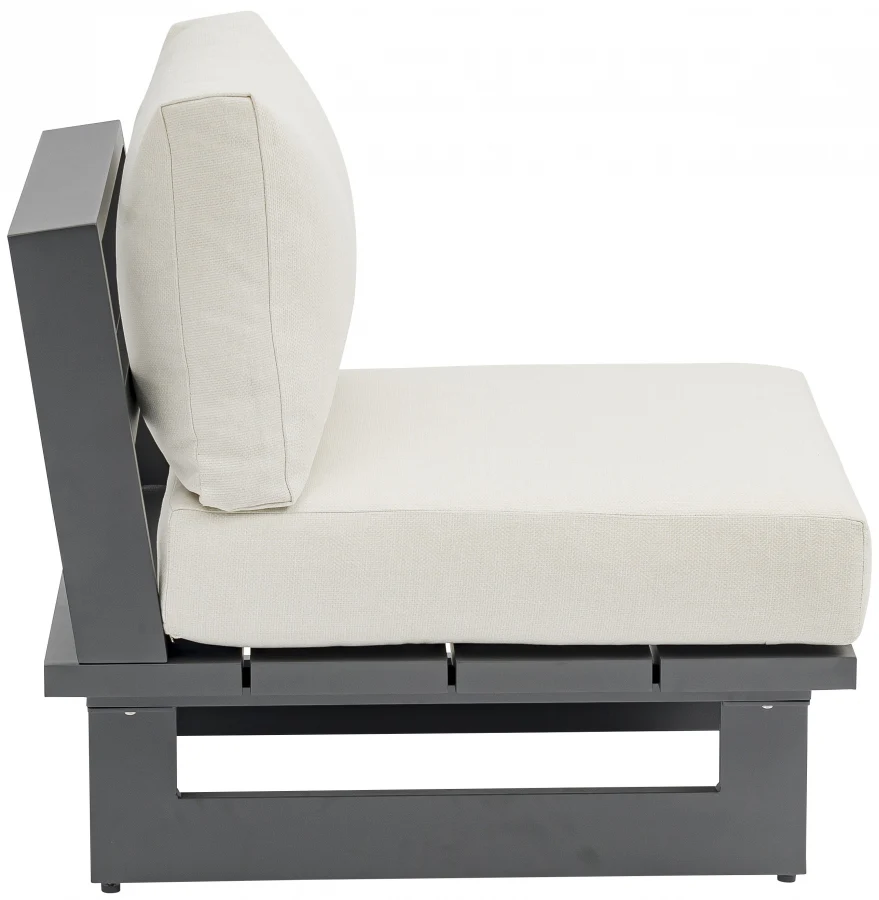 Maldives Water Resistant Fabric Upholstered Outdoor Patio Modular Armless Chair - Image 16