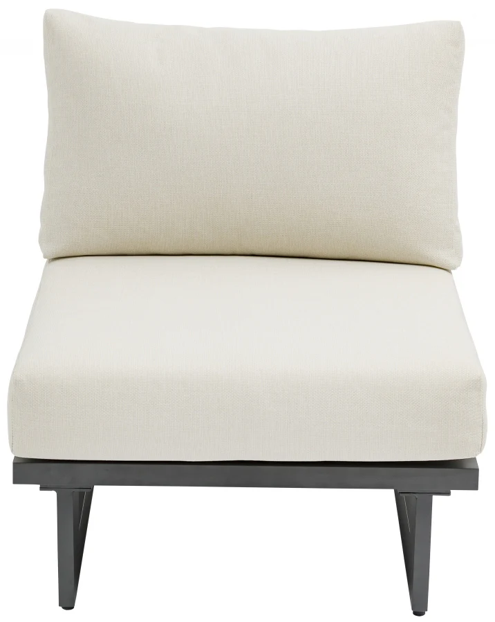 Maldives Water Resistant Fabric Upholstered Outdoor Patio Modular Armless Chair - Image 17