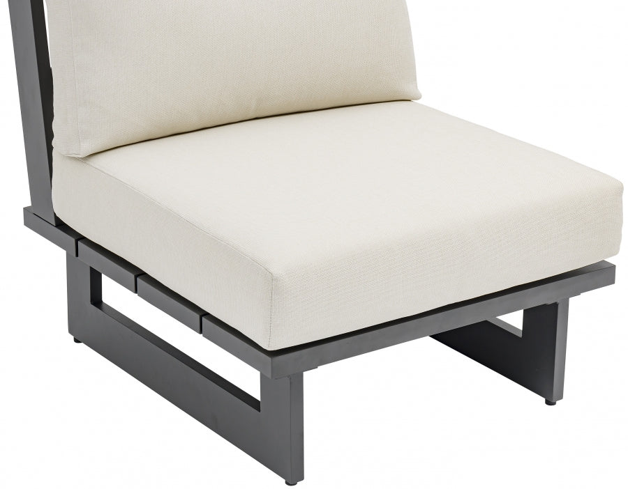 Maldives Water Resistant Fabric Upholstered Outdoor Patio Modular Armless Chair - Image 19