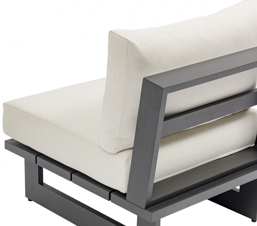 Maldives Water Resistant Fabric Upholstered Outdoor Patio Modular Armless Chair - Image 20