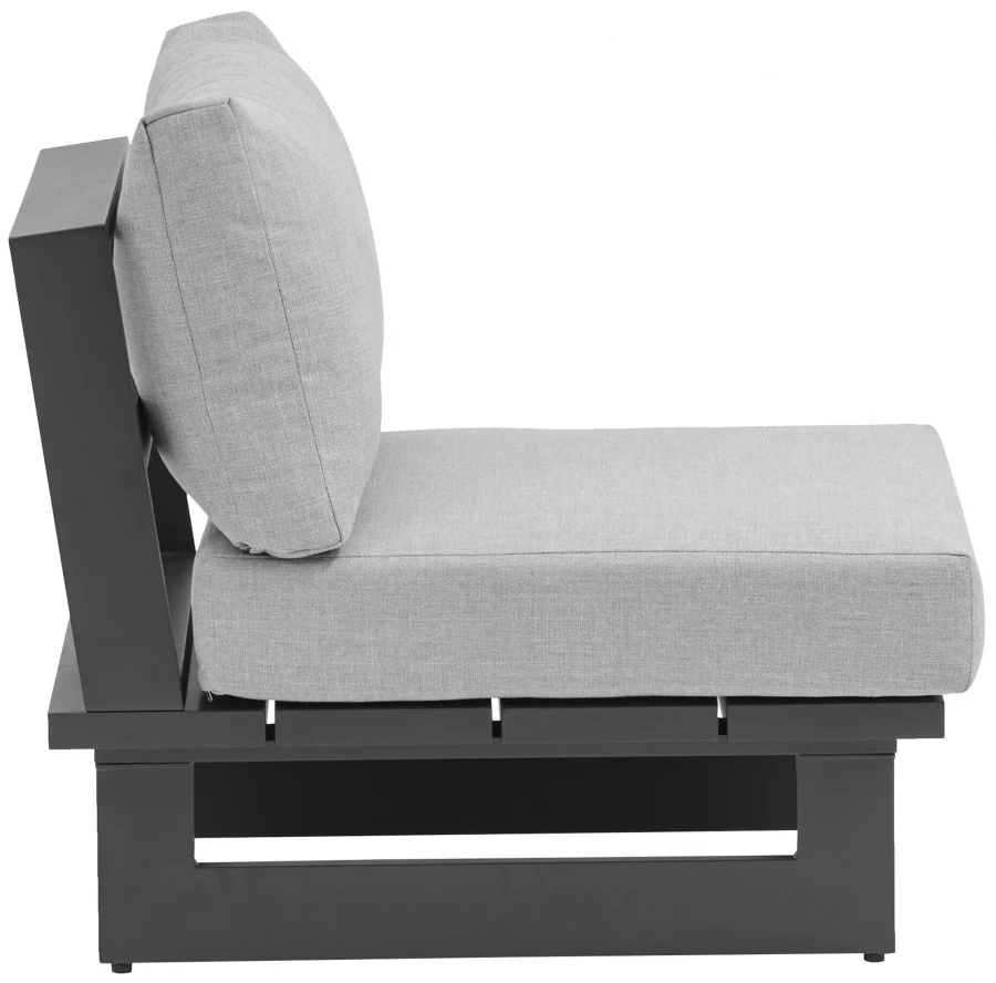 Maldives Water Resistant Fabric Upholstered Outdoor Patio Modular Armless Chair - Image 4