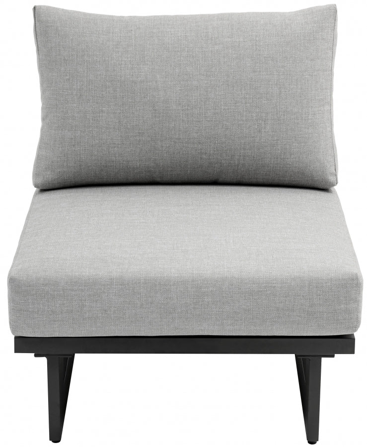 Maldives Water Resistant Fabric Upholstered Outdoor Patio Modular Armless Chair - Image 5
