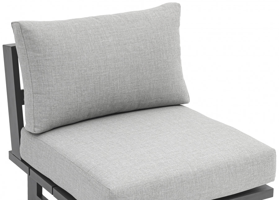 Maldives Water Resistant Fabric Upholstered Outdoor Patio Modular Armless Chair - Image 6
