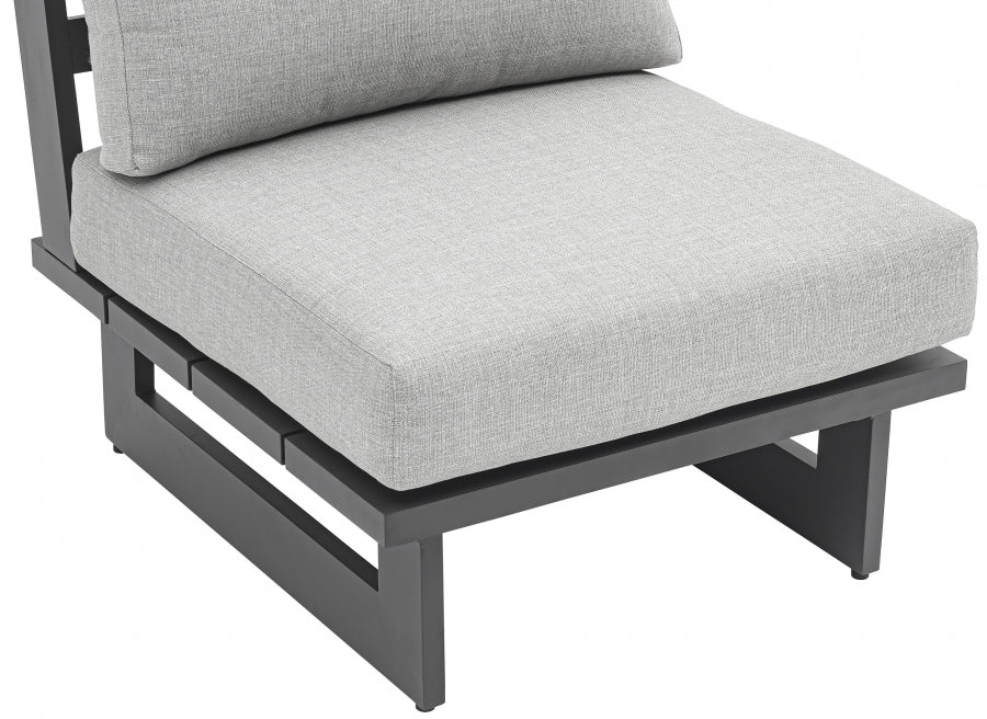 Maldives Water Resistant Fabric Upholstered Outdoor Patio Modular Armless Chair - Image 7