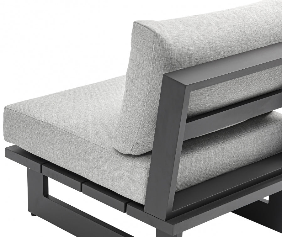 Maldives Water Resistant Fabric Upholstered Outdoor Patio Modular Armless Chair - Image 8