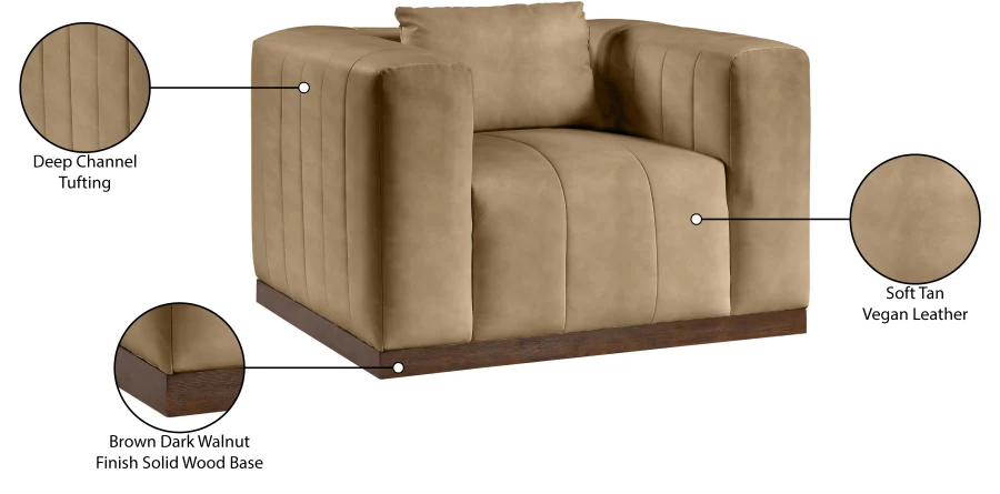 Mallina Vegan Leather Upholstered Accent Chair - Image 45