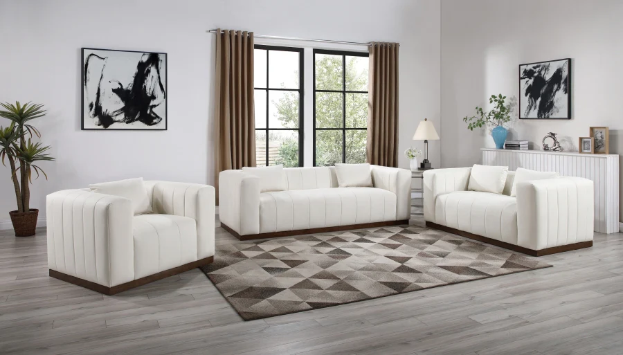 Mallina Vegan Leather Upholstered Sofa - Image 14
