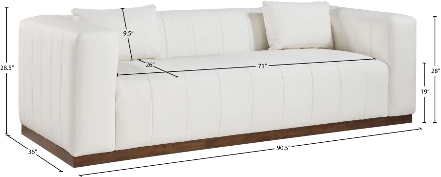 Mallina Vegan Leather Upholstered Sofa - Image 15