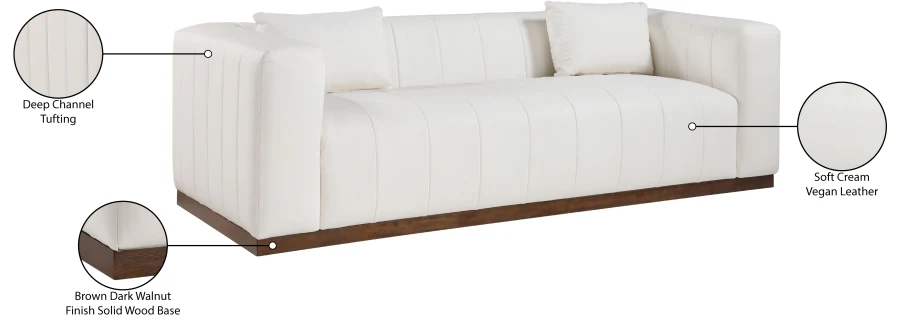 Mallina Vegan Leather Upholstered Sofa - Image 16