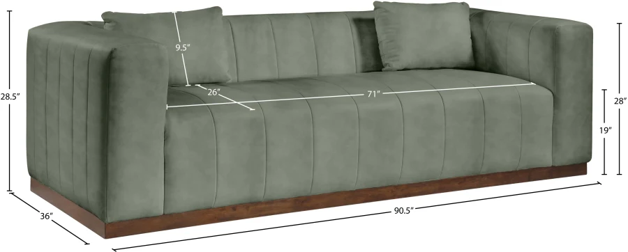 Mallina Vegan Leather Upholstered Sofa - Image 23